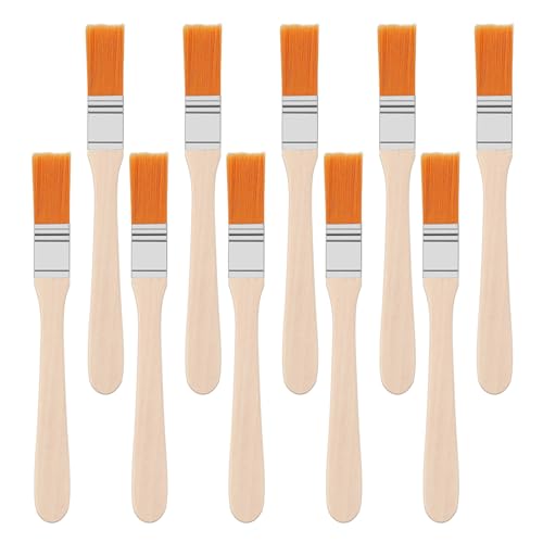 Piriuuo 10 Pcs Small Paint Brush for Walls, 1/2 Inch Touch Up Paint Brushes Painting Tool Paint and Chip Brushe Angle Brushes for Paint, Stains, Varnishes, Watercolor, Wood, Wall, Furniture