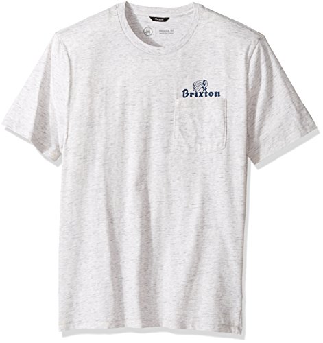 Brixton Men's Tanka Ii Short Sleeve Pocket Tee, Heather Stone, X-Small