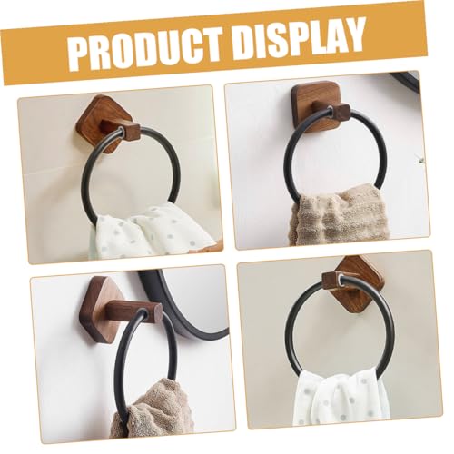 Percha para toallas de baño de madera rústica resistente para colgar en pared de hogar 8