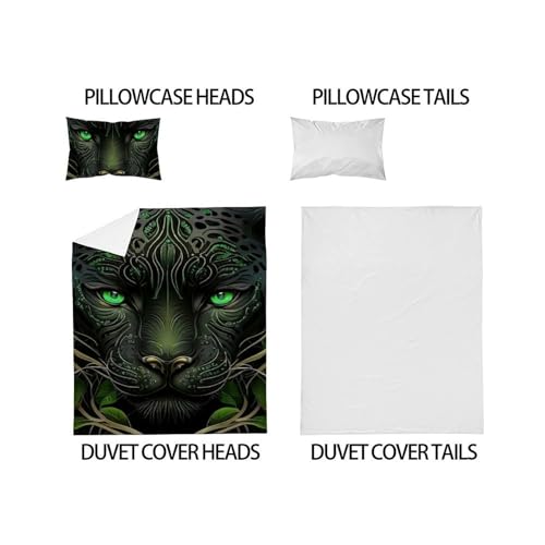 Housse de couette microfibre panthère noire haute qualité 135x200 - 5
