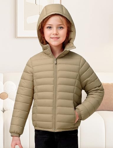 SEAUR Girls Winter Down Puffer Jacket Coat Packable Hooded for Kids Lightweght Soft Warm Outwear Clothes3