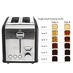 Rae Dunn Toaster, Stainless Steel 2 Slice Square Toaster, Wide Slot with 5 Browning Levels, with Bagel, Defrost and Cancel Options (Black) - Image 2