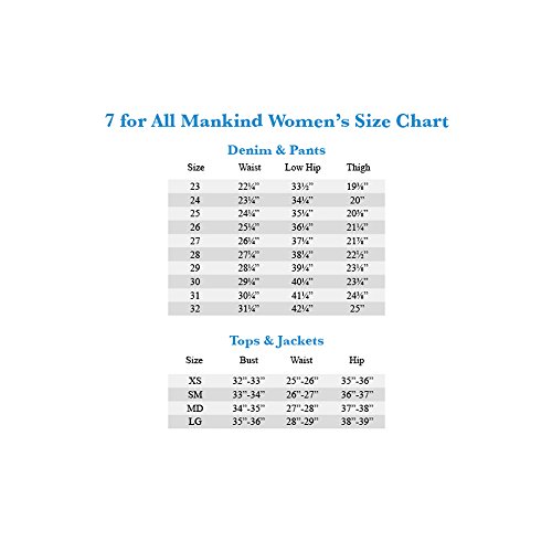 7 For All Mankind Women's Straght Leg Jean, Black Lake, 23 #TOP3