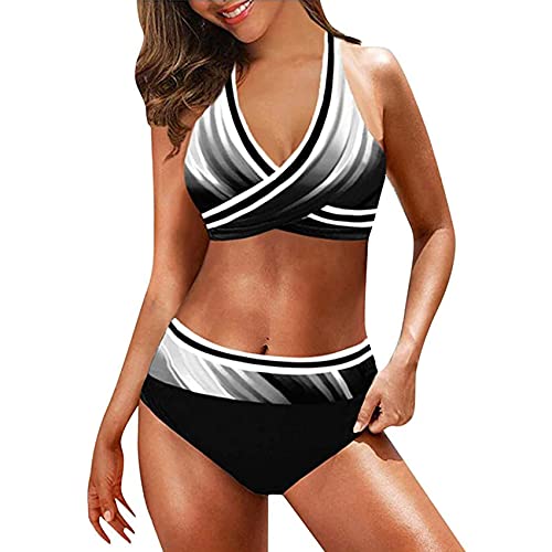ZXDFG Damen Sexy Bikini Set Bedruckt Badeanzug Cover