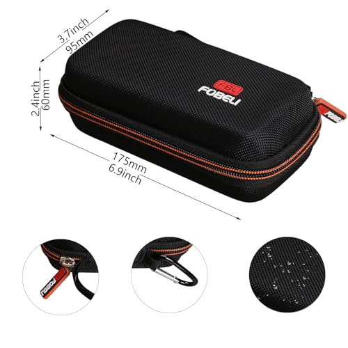 FBLFOBELI Hard Case for TopTes TS-501B Sound Level Meter/TopTes TS-301 Digital Anemometer Wind Speed Meter/TopTes TS-710 Light Meter Lux/Foot Candles Meter (Case Only) (Orange)