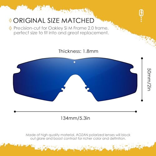 Image of ANSI Z87.1 Replacement Lenses For Oakley Si Ballistic M Frame 2.0 Sunglasses