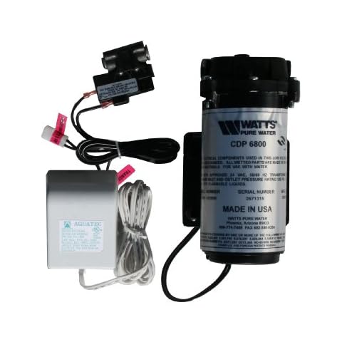 Watts Premier Water Filtration Booster Pump Kit for RO Reverse Osmosis Systems, Increases Water Flow, Includes Booster Pump, 110V Transformer, Tank Pressure Shutoff Switch, Fittings, Green Tubing Cover