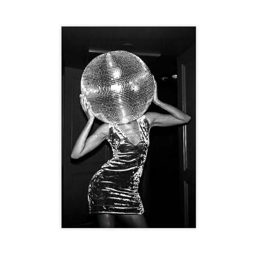 9W Lady Disco Ball Poster Fashion Print Photography Art Trendy
