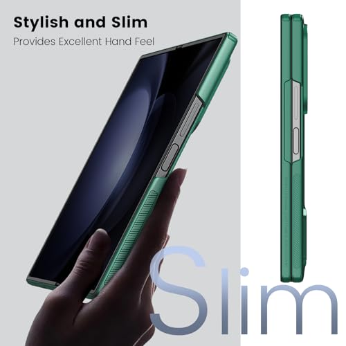Image of Nillkin Case for Samsung Galaxy Z Fold 6 (7.6 inch Inch) Super Frosted Shield Fold Bracket Phone Holder Version 180 Folding 360 Protect Green Color