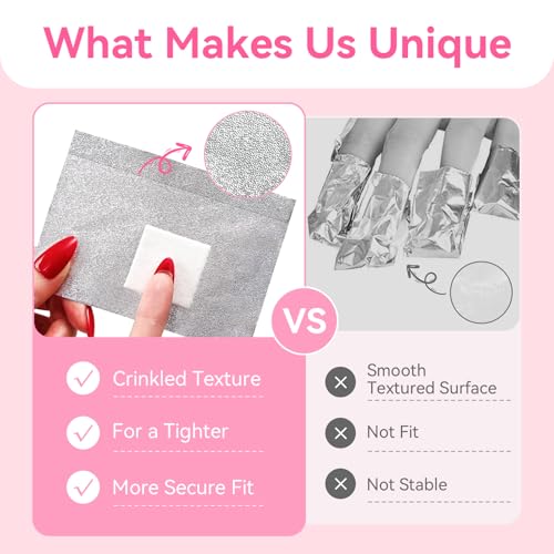 Makartt Nail Polish Remover Soak off Foils – 100 Pcs Gel Nail Wraps with Pre-attached Lint-Free Larger Cotton Pads for Gel & Acrylic Removal, Professional Nail Art for Home, Salon & DIY Use
