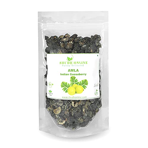 Shudh Online Dry Amla for Eating, Dried Amla Candy without Sugar for Hair (200 grams) (Saboot, No salt) Gooseberry Fruit Pieces, Pachan Amala, Pachak Awala, Sukha Awla, Amloki