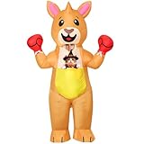 COMIN Inflatable Boxing Kangaroo Costume for Adults Funny Animal Halloween Blow up Full-Length Costume Inflatable for Men Women Holiday Cosplay Party 63"