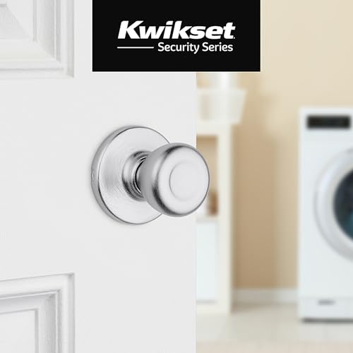 Image of Kwikset Tylo Interior Passage Door Knob, Handle For Closet and Hallway Doors, Non-Locking Doorknob, Satin Chrome
