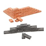 Dachziegel – vielseitige verwendungsmöglichkeiten: diese mini-wandsteine ​​eignen sich für diorama-zubehör, bauzubehör für sandtischszenen, pflanzenlandschaften, haustierhäuser, modelleisenbahn-dorfbausätze usw. und können als entzückende geschenke für familienmitglieder und miniatur-enthusiasten dienen , klassenkameraden und kollegen