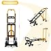 Heavy Duty 3-in-1 Aluminum Convertible Hand Truck Dolly Cart, 800 lbs Capacity, Folding & Adjustable Frame with Rubber Wheels, Ergonomic Handle - for Warehouse, Supermarket, Garden (Industrial Use)