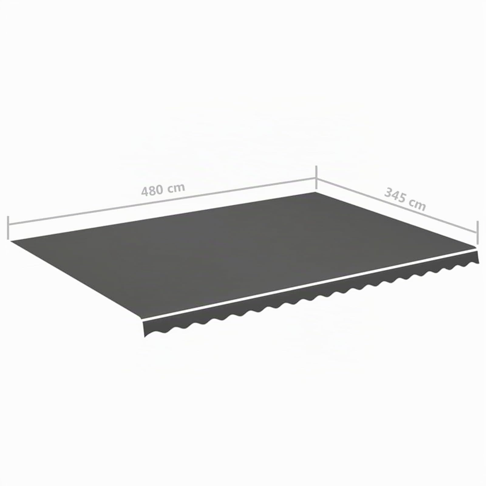 Kavolet Toile de store pour store banne pour protection solaire - Tissu imperméable et indéchirable - Avec volant - Accessoire de store - 500 x 350 cm - Anthracite