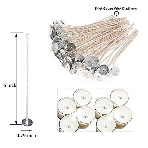 100Pcs/Lot Candle Wicks For Candle Making - Coated With Natural Soy Wax, Low Smoke - Cotton Threads Woven With Paper - Candle Diy (6 Inch) #TOP1