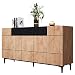 Produktbild Newfurn Kommode Schwarz Wildeiche Sideboard Vintage Industrial - 180x90x42 cm (BxHxT) - Highboard Anrichte - Wohnzimmer Schlafzimmer Flur Esszimmer