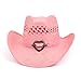 TOVOSO Straw Pink Cowgirl Hat for Women, Shapeable, Spring and Summer Pink Cowboy Hat, Style 2 - Pink
