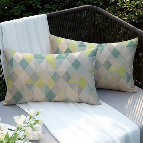 Housse de coussin extérieur imperméable 50x90 lot de 2 housse coussin lin vert