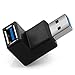 Produktbild deleyCON USB 3.0 Winkel Adapter - 90° Grad Winkeladapter - A-Stecker zu A-Buchse - Kompatibel mit Allen USB Kabeln - Optimale Kabelführung