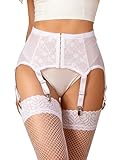 Tissu: Ce porte jaretelles femme sexy fabriqué en tissu mesh hautement élastique, il est doux et respirant, confortable et agréable à porter. Motif de dentelle florale exquis au milieu du devant, montrant un charme féminin charmant