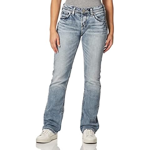 Silver Jeans Co. Women's Suki Curvy Fit High Rise Baby Bootcut Jean, Indigo, 27W x 31L Cover