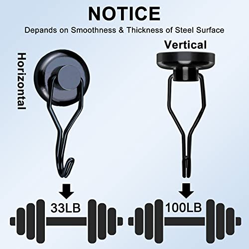 Elefama 100 Lbs Magnetic Hooks Heavy Duty For Cruise Cabins Refrigerator Fridge Hanging Grill Tools Purse Magnet Hooks Strong Magnets With Hooks Black Magnetic Hook Hanger Swing For Kitchen Classroom #TOP2