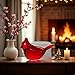 aoukoslt Hand-Painted Cardinal Bird Statue - Red Acrylic Tabletop Decor Base for Living Room, Bookshelf and Modern Farmhouse Displays