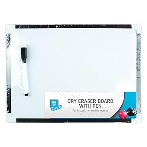 Goodhome White Board, 29.5cm x 22.5cm, Magnetic White Board, Wall Mounted Whiteboard, Metal Trim, Including Black Marker, 2 Mini Magnets, for Home, School and Office Use, (C-1) Cover