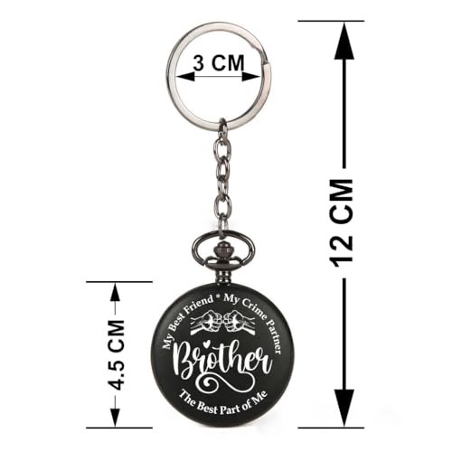 Image of Vintage Gandhi Style Pocket Watch with Engraved Designs & Messages Royal Black Analog for Men Women & Kids Includes Key Ring for car or Bike Keys Ideal Gift