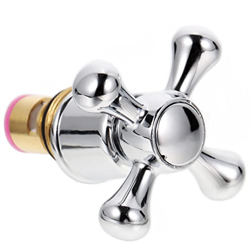 Poignées de Robinet en Laiton Accessoires Mélangeur Chaud Froid Remplacement Valve Lavabo