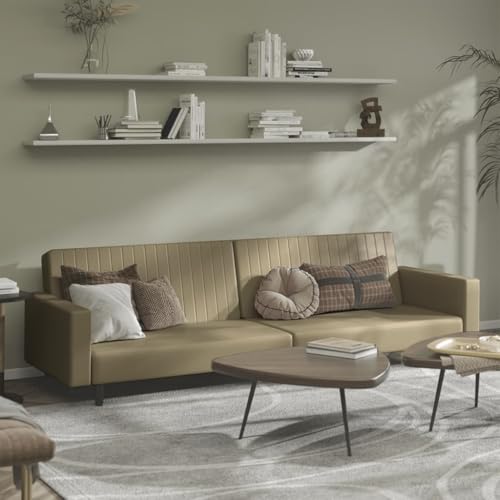 Genérico Sofá Cama de 2 plazas Cuero sintético Color Capuchino,Mobiliario,Sofás,375954