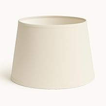 35 cm Lampshade, Cotton Fabric with White PVC Backing, Handmade Product for Table Lamp, Floor Lamp (Ivory)