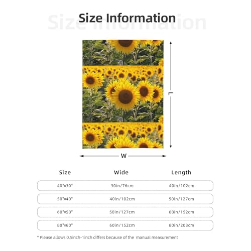 Couverture douce et chaude grand format lit canapé camping tournesol - 5
