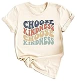 Kindness Shirt Women Be Kind Inspirational Teacher Shirts Cute Graphic Tees Blessed Tshirt Tops (L,Beige)