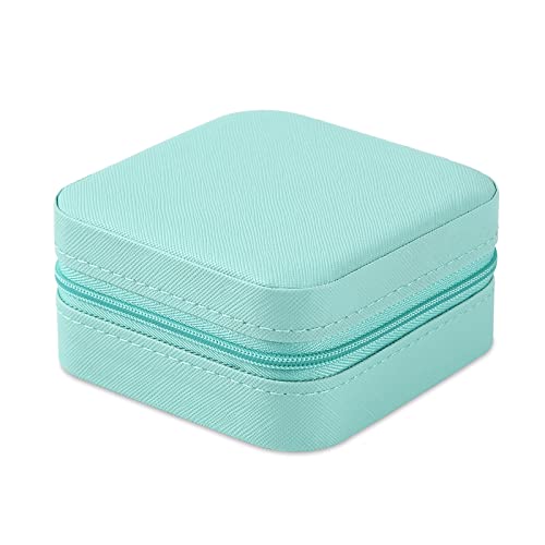 Image of Neveika Portable Travel Mini Jewelry Box Leather Jewellery Ring Organizer Case Storage Gift Box Girls Women (Blue).