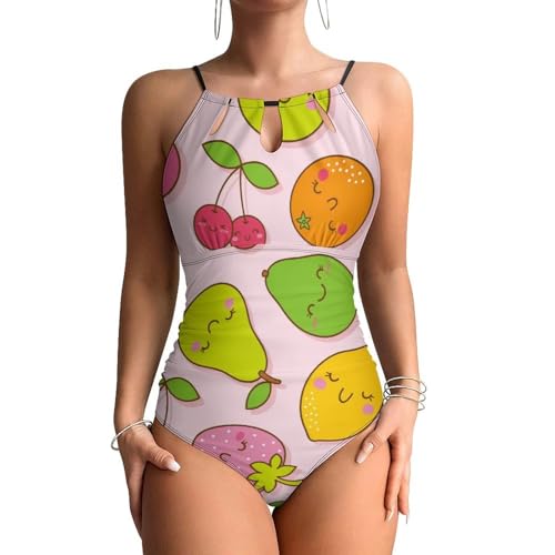 Maillot de bain une pièce au fini raffiné et imprimés fruités haute définition