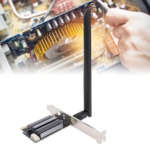 VBESTLIFE Tarjeta WiFi 6E PCIe para PC de Escritorio, 4174 Mbps, Banda Triple, Adaptador Bluetooth 5.2, para Windows 10, 11 y Linux, Antena 8DB miniatura 4