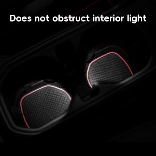 Auovo Auto Cup Holder Inserts Coaster Fit for 2020-2026 Wrangler JL JLU Accessories Center Console Mat Pad Interior Decoration(Red Trim, 5-pcs kit, for deep Rear Cup Holders) by auovo - Used condition - Image 6