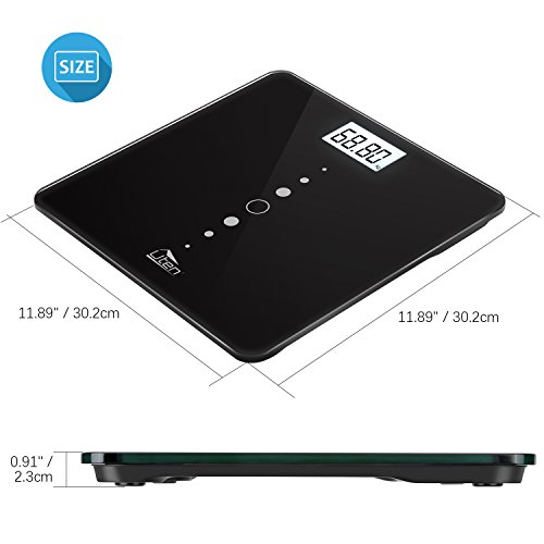 Uten Digital Body Scale, Bathroom Weight with Step-On Technology, Backlight Display, Round Corner Design and 8MM Glass, 440lb/200kg Capacity