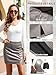 We1Fit Fuax Leather Skirt for Women Stretchy Slit Bodycon Party Pencil Mini Skirts with Shorts Grey