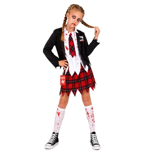 Disfraz de zombie escolar para niñas