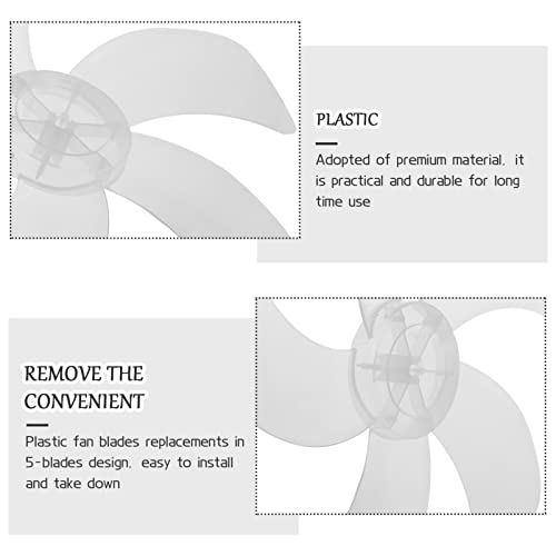 Doitool 908471K16A Plastic Fan Blade 16 Inch, 5 Leaves Plastic Fan Blade Replacement Electric Fan Blades For Household Standing Pedestal Fan thumb #3