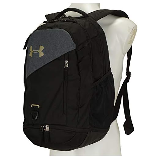 Under Armour Adult Hustle 4.0 Backpack , Black (003)/Metallic Gold , One Size