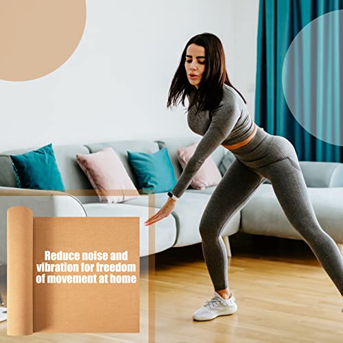 200 Sq. Ft. Cork Roll 48 x 600 Inch Cork Underlayment Roll Sound Insulation Mildew and Moisture Proof for Office Home School DIY Supplies(3mm Thick)