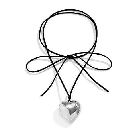 Mullike Chunky Puffy Heart Choker Necklace Cover