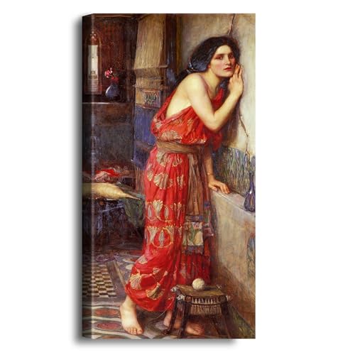 A&T ARTWORK Thisbe (1909) by John William Waterhouse The World Classic Art Reproductions, Giclee Canvas Prints Wall Art for Home Decor, 24x12 inches