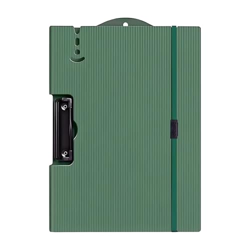 Image of oddpod Horizontal A4 Plastic Clipboard with Elastic Strap /Multi-Function Document Paper Storage File Folder with Outer Cover for Students & Professionals - Patina Green