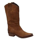  Felmini - Damen Schuhe - Verlieben Gerbera 7962 - Cowboy & Biker Stiefel - Echtes Leder - Braun - 39 EU Size